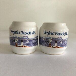 Vintage Virginia Beach S&P Shakers - VA Souvenir, Ceramic Collectibles